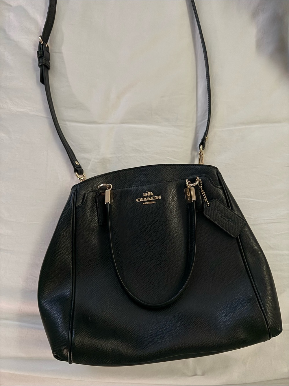 Coach Black Leather Satchel with Gold Hardware - Picture 2 of 3